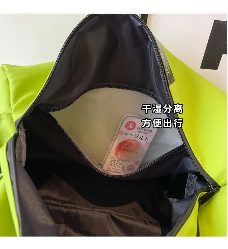 Women's Large Capacity Gym Bag Green Dry Wet Separate — feature 5