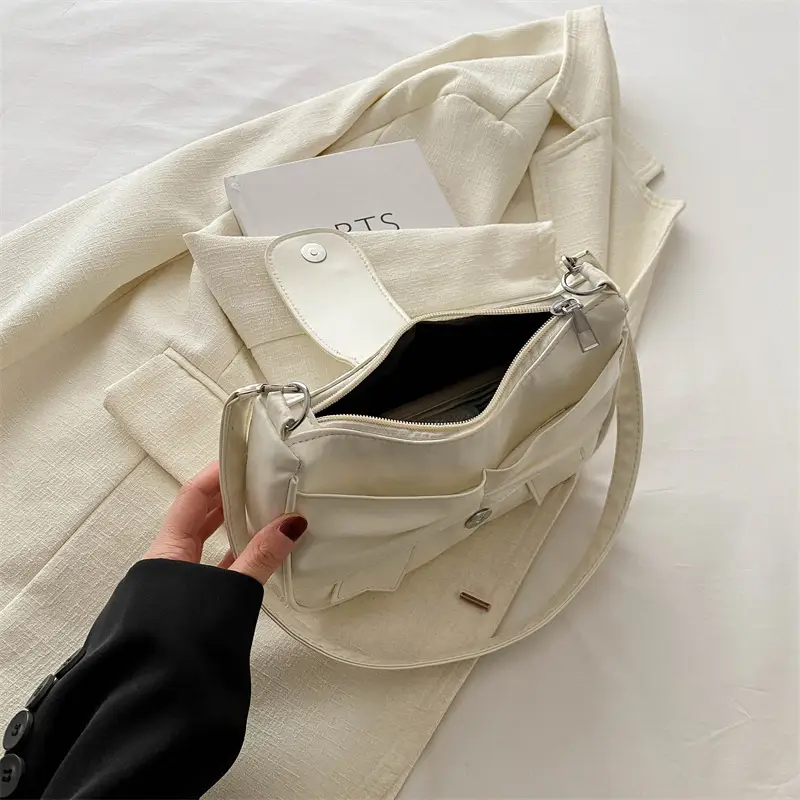 Nude Bow Handbag 2024 Spring Shoulder Crossbody - Image 8