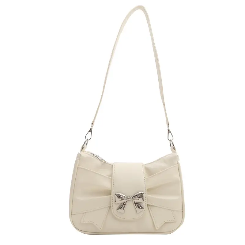 Nude Bow Handbag 2024 Spring Shoulder Crossbody - Image 2