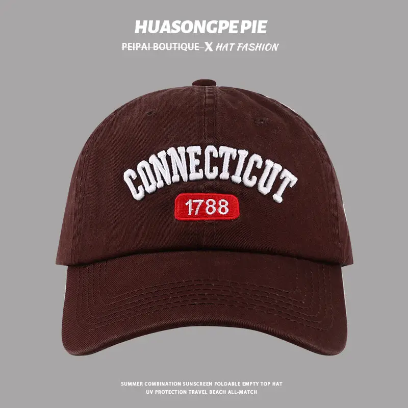 HUASONGCPIE Connecticut 1788 Brim Cap Maroon — feature 4