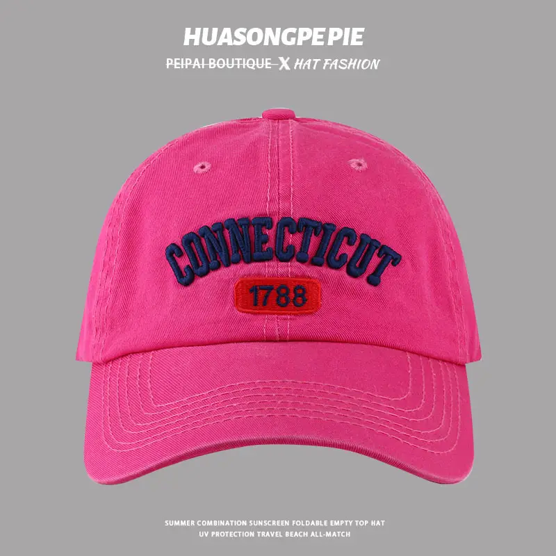 HUASONGCPIE Connecticut 1788 Brim Cap Maroon — feature 8