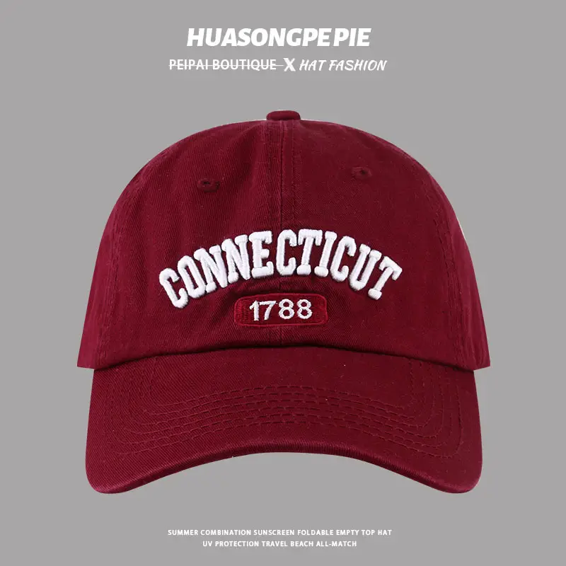 HUASONGCPIE Connecticut 1788 Brim Cap Maroon - Image 3