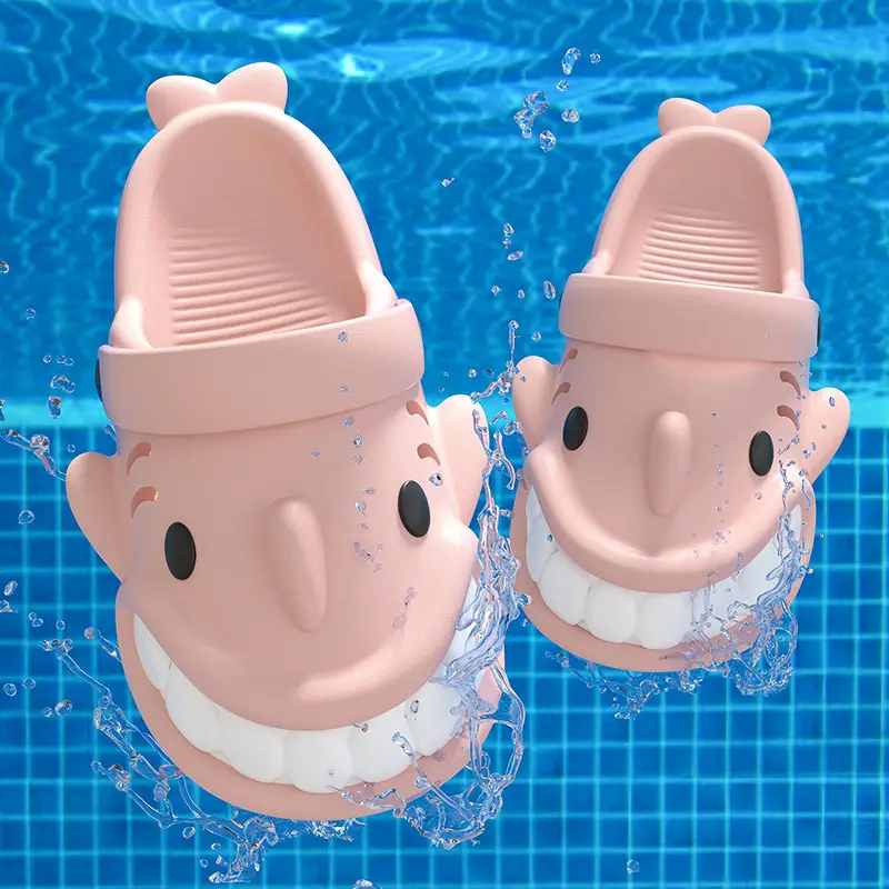 Cute Little Shark Kidsren's Slippers for Boys 2025 Summer New Outer Wear Non-Slip Baby Family Slippers for Girls