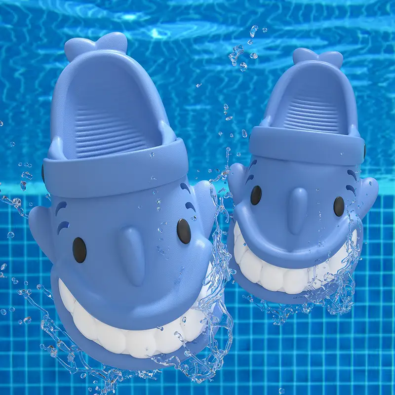 Cute Little Shark Kidsren's Slippers for Boys 2025 Summer New Outer Wear Non-Slip Baby Family Slippers for Girls