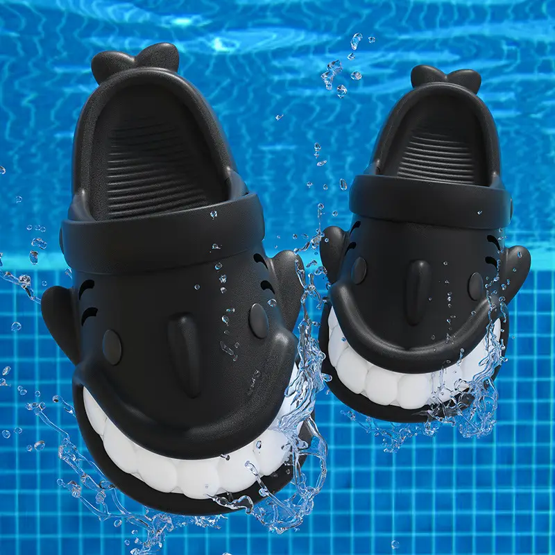 Cute Little Shark Kidsren's Slippers for Boys 2025 Summer New Outer Wear Non-Slip Baby Family Slippers for Girls