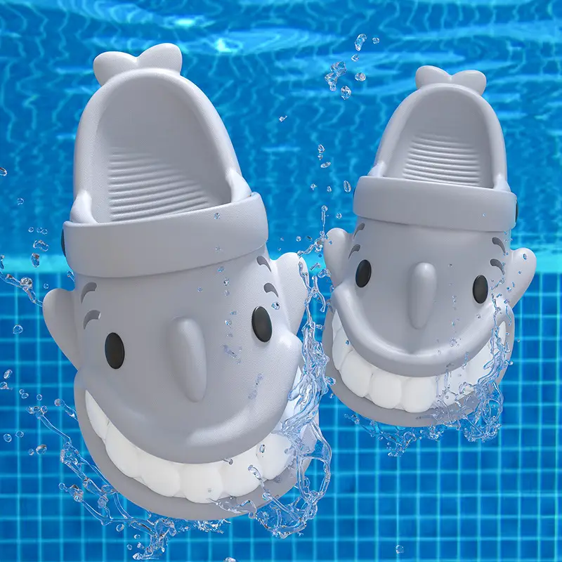 Cute Little Shark Kidsren's Slippers for Boys 2025 Summer New Outer Wear Non-Slip Baby Family Slippers for Girls