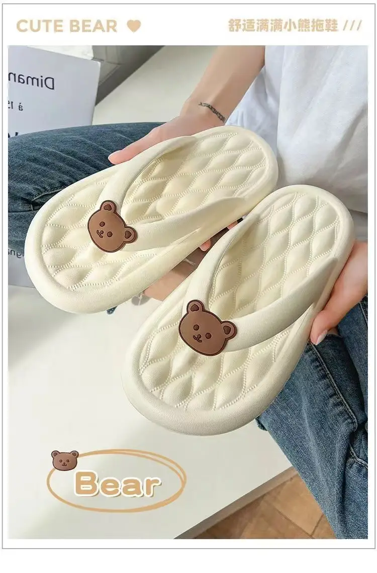 Women's Summer Flip-Flops 2026 New Cute Bear Soft-Soled Non-Slip Beach Flip-Flops — feature 1