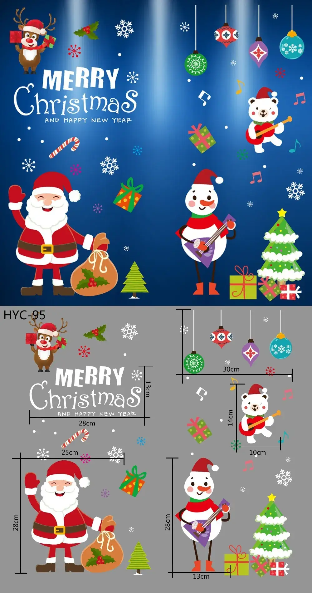 2026 Christmas Window Stickers Santa Snowman Holiday Decor — feature 13