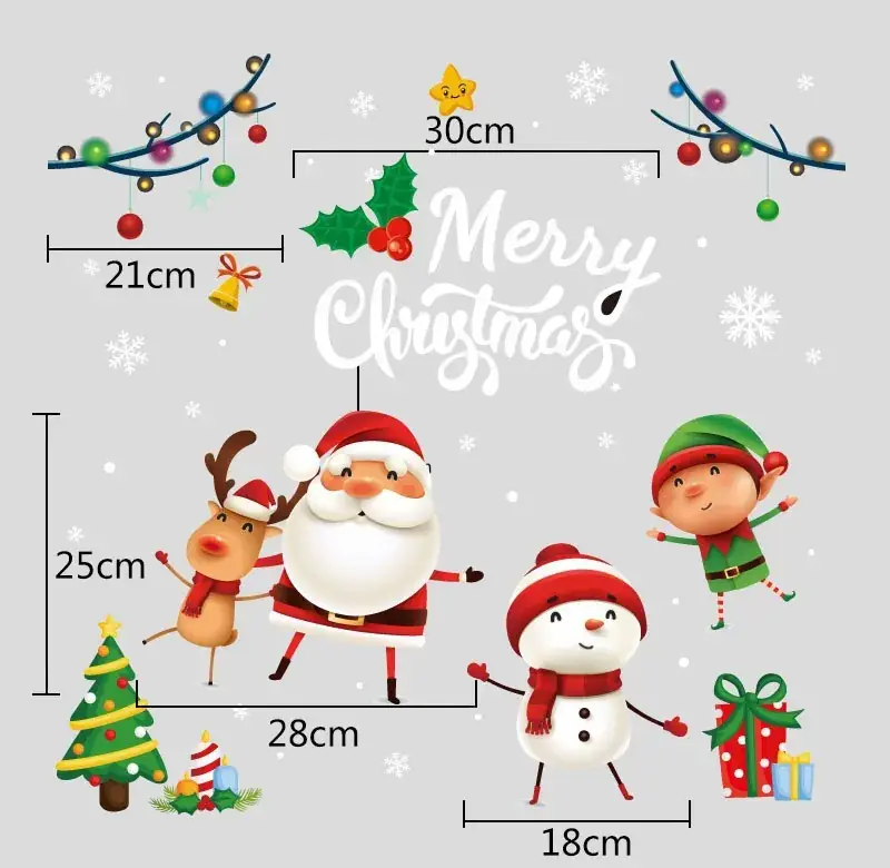 2026 Christmas Window Stickers Santa Snowman Holiday Decor — feature 14