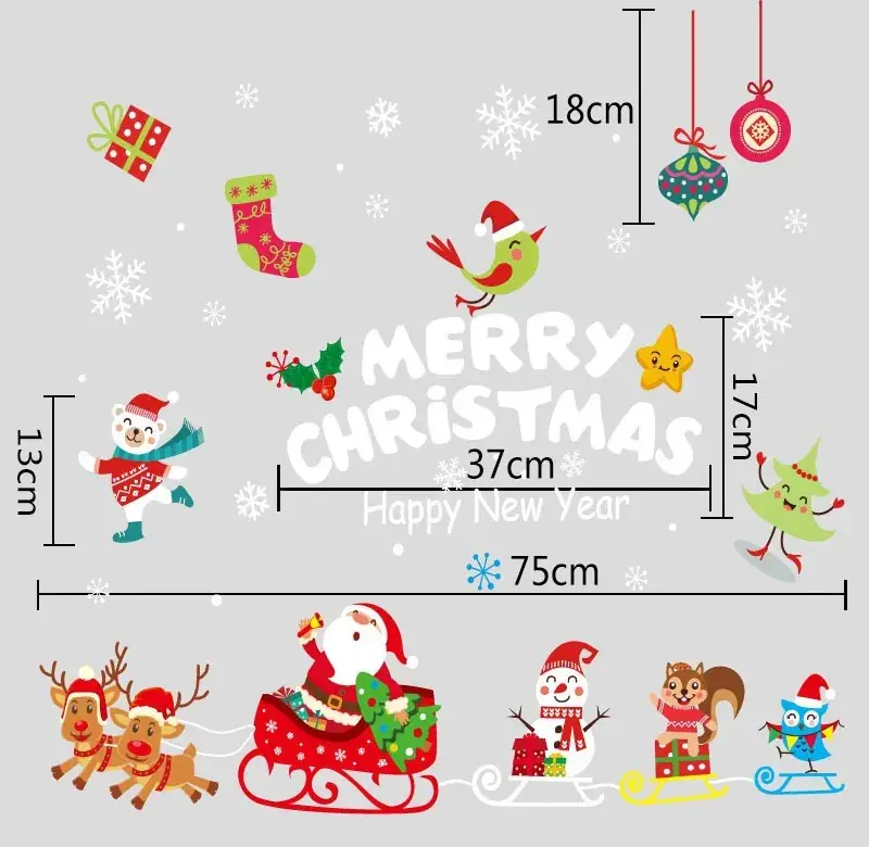 2026 Christmas Window Stickers Santa Snowman Holiday Decor — feature 16