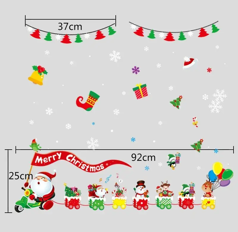 2026 Christmas Window Stickers Santa Snowman Holiday Decor — feature 17