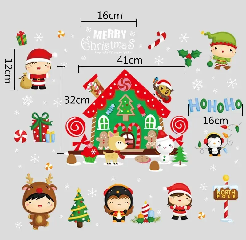 2026 Christmas Window Stickers Santa Snowman Holiday Decor — feature 18