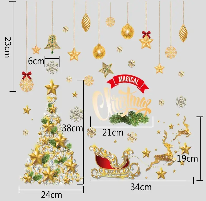 2026 Christmas Window Stickers Santa Snowman Holiday Decor — feature 19