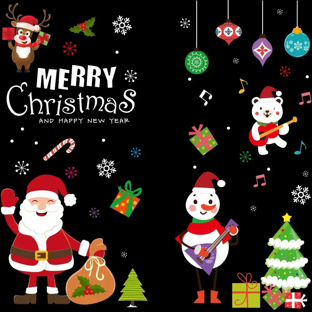 2026 Christmas Window Stickers Santa Snowman Holiday Decor — feature 20