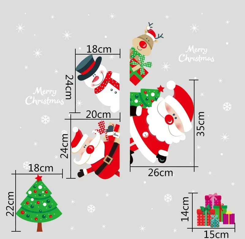 2026 Christmas Window Stickers Santa Snowman Holiday Decor — feature 22