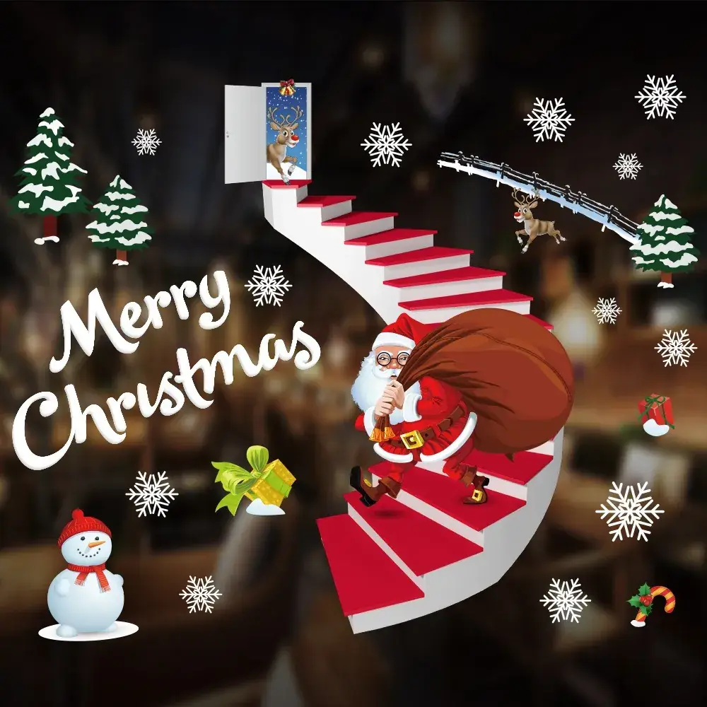 2026 Christmas Window Stickers Santa Snowman Holiday Decor — feature 32