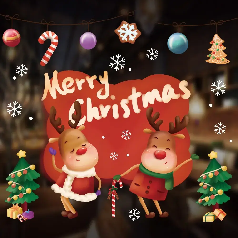 2026 Christmas Window Stickers Santa Snowman Holiday Decor — feature 33