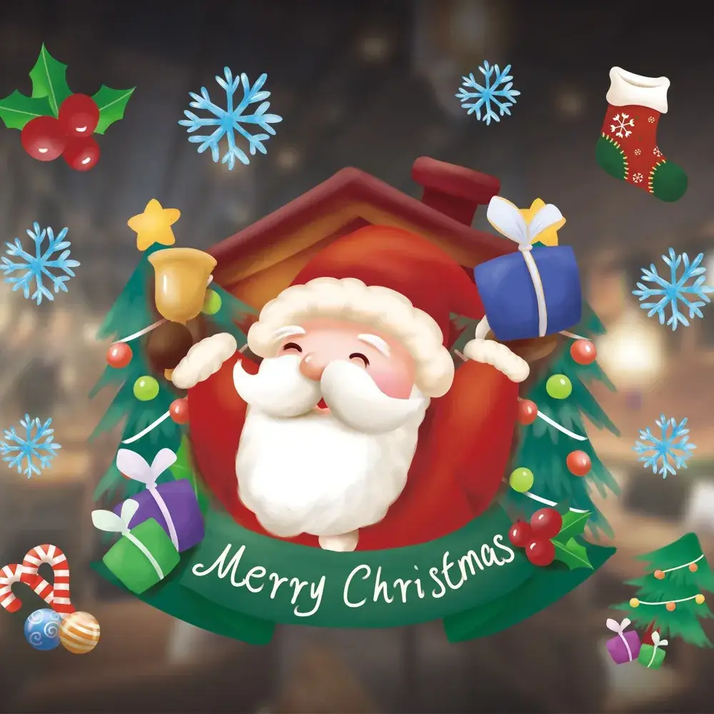 2026 Christmas Window Stickers Santa Snowman Holiday Decor — feature 34