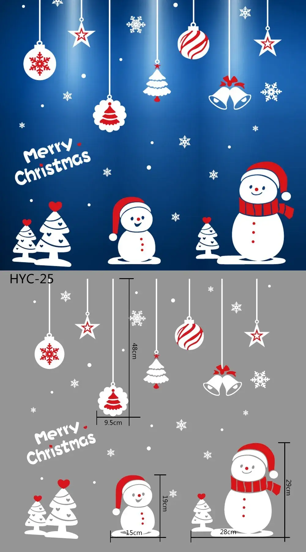 2026 Christmas Window Stickers Santa Snowman Holiday Decor — feature 5
