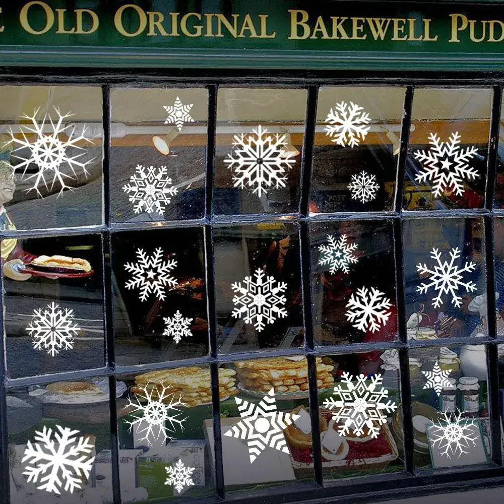 2026 Christmas Window Stickers Santa Snowman Holiday Decor