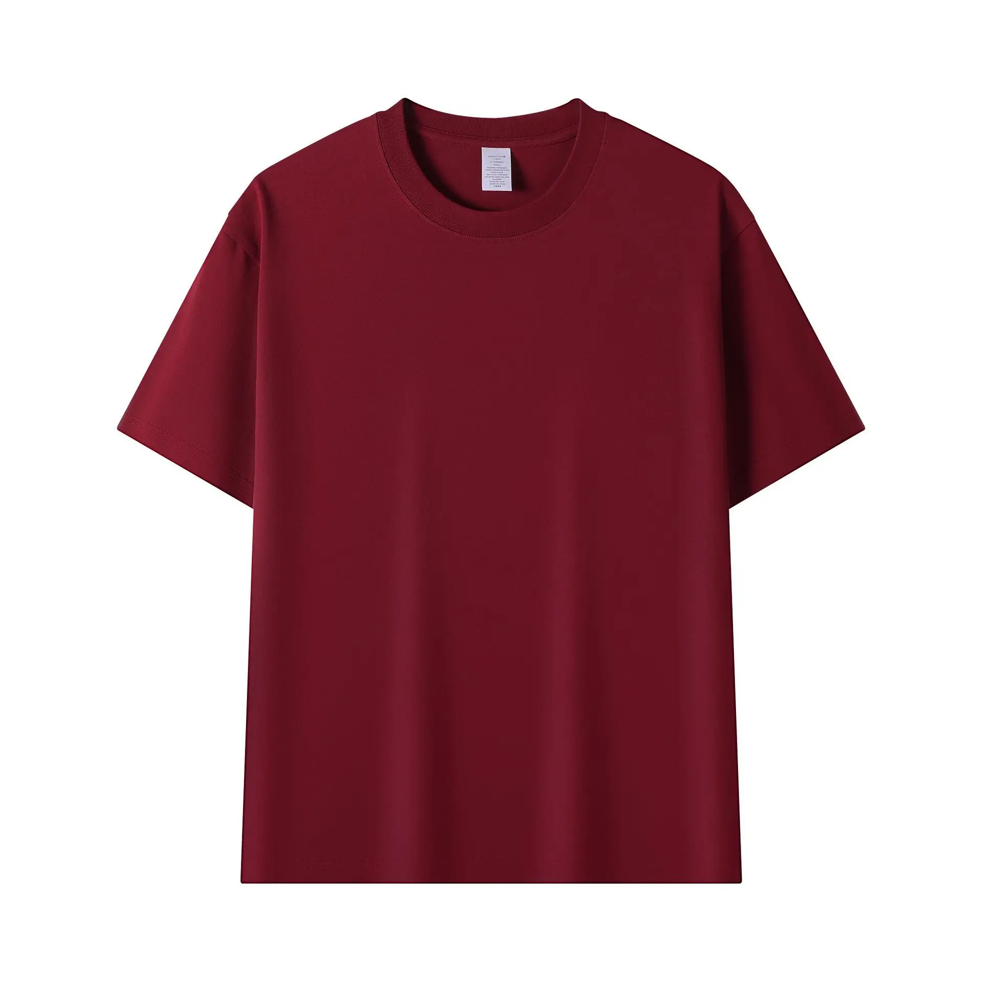 Men Maroon Cotton T-Shirt Short Sleeve Crew Neck