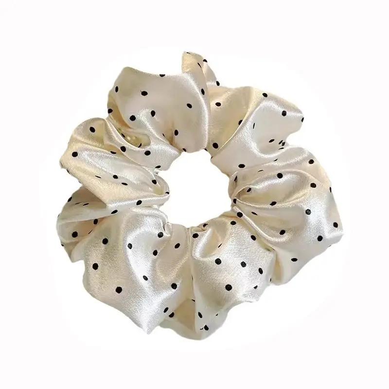 Korean Style Polka Dot Hair Scrunchie for Women