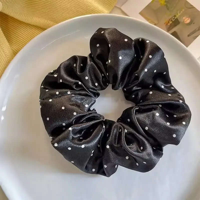 Korean Style Polka Dot Hair Scrunchie for Women