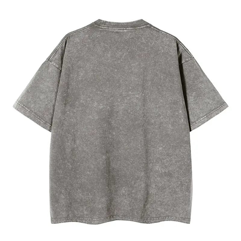 Men Blue Washed T-Shirt 240g Casual Short Sleeve — feature 11