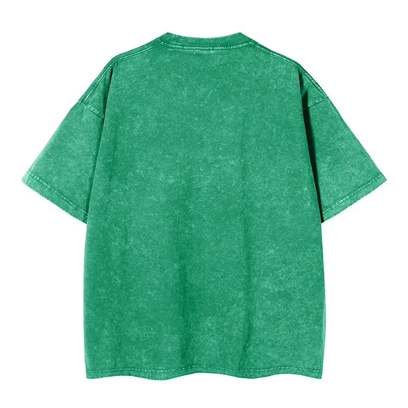 Men Blue Washed T-Shirt 240g Casual Short Sleeve — feature 15
