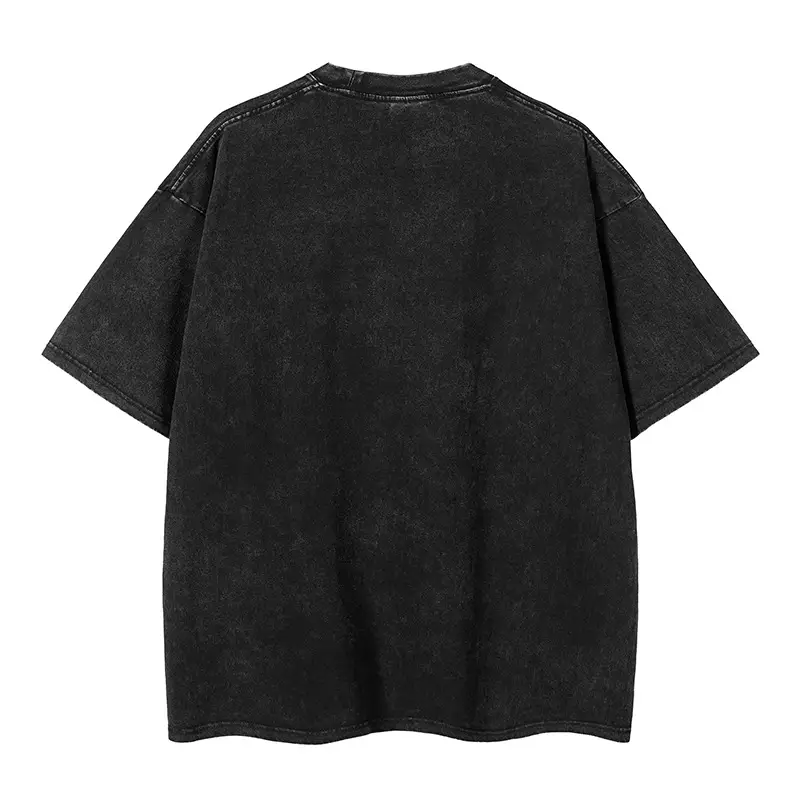 Men Blue Washed T-Shirt 240g Casual Short Sleeve — feature 5