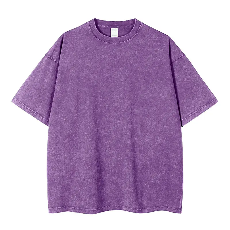 Men Blue Washed T-Shirt 240g Casual Short Sleeve — feature 8