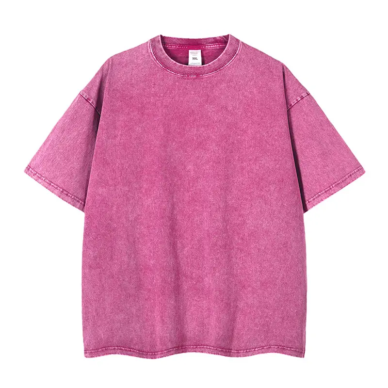 Men Blue Washed T-Shirt 240g Casual Short Sleeve - Image 7