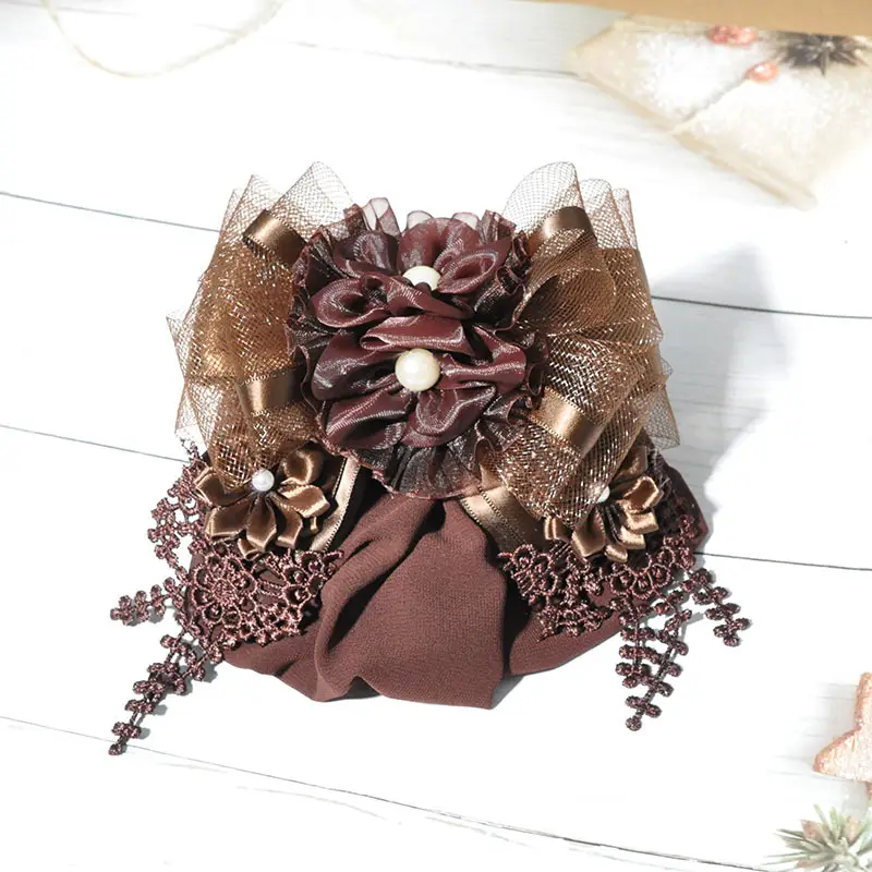 Cross-Country Hair Net Bag with Flower Decor