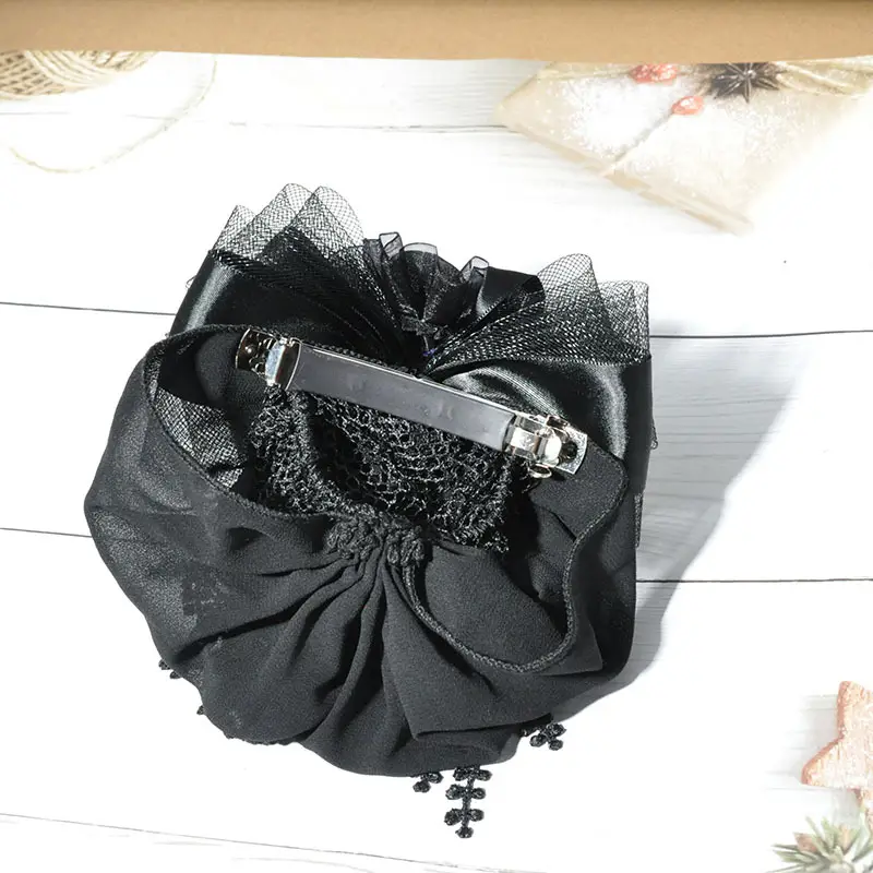 Cross-Country Hair Net Bag with Flower Decor