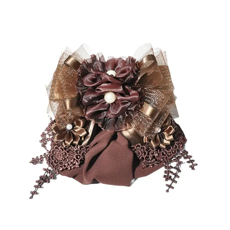 Cross-Country Hair Net Bag with Flower Decor
