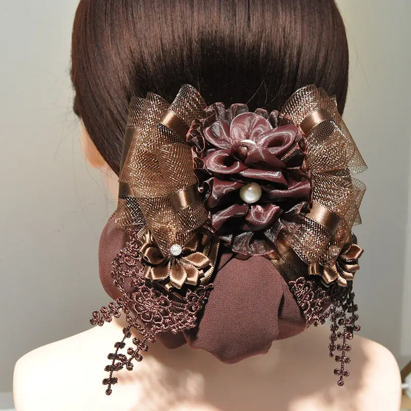Cross-Country Hair Net Bag with Flower Decor — feature 10