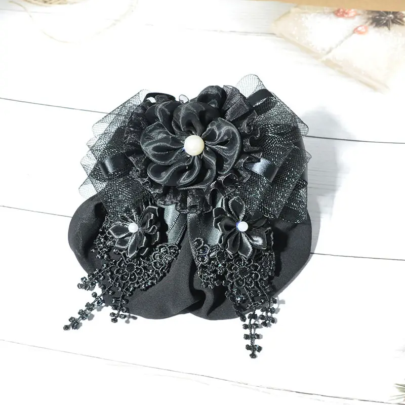 Cross-Country Hair Net Bag with Flower Decor — feature 12