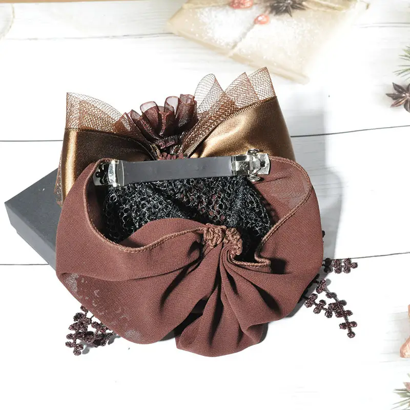 Cross-Country Hair Net Bag with Flower Decor — feature 14