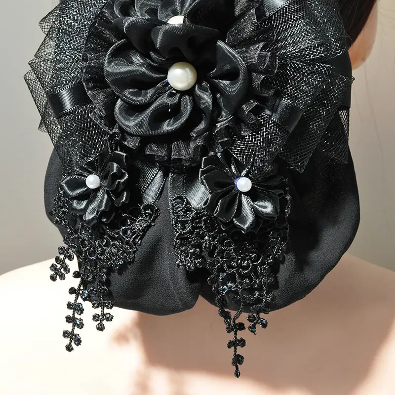 Cross-Country Hair Net Bag with Flower Decor — feature 9