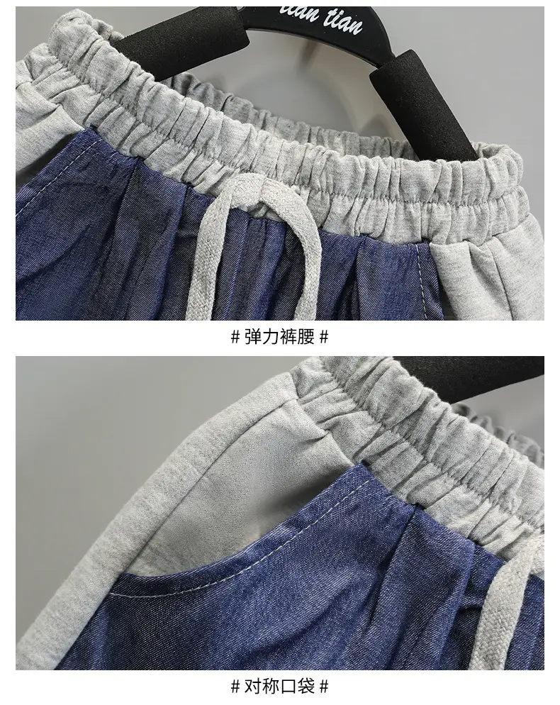 Kids Sleeveless Vest & Shorts Set Black Blue Summer — feature 16