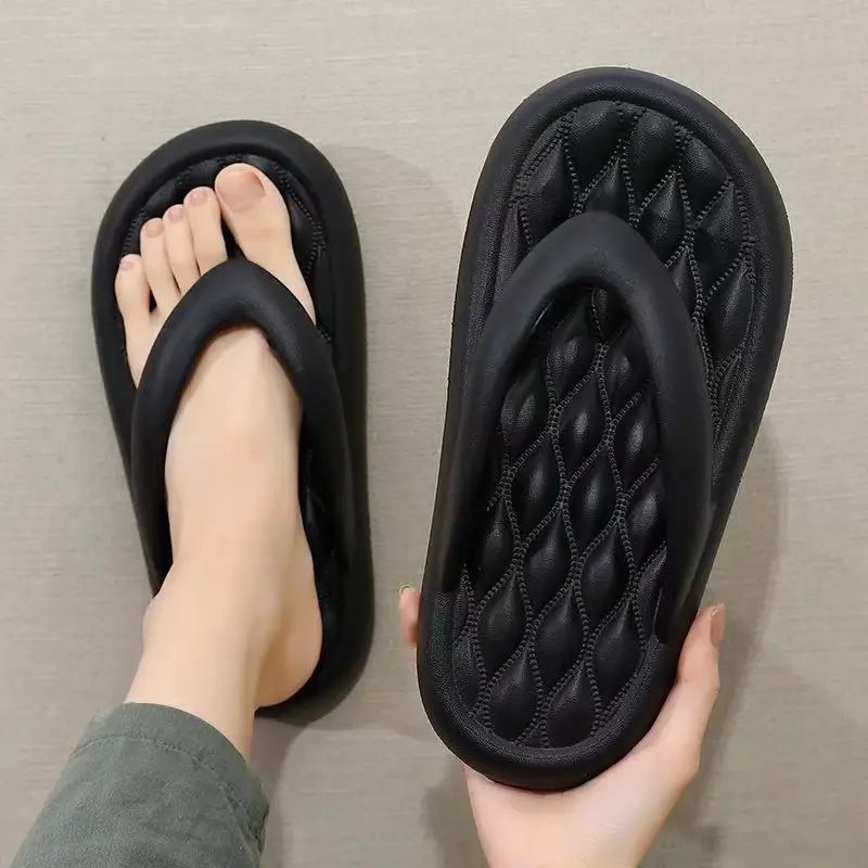 Men PVC Flip Flops Black Soft Comfort Outdoor - Image 6