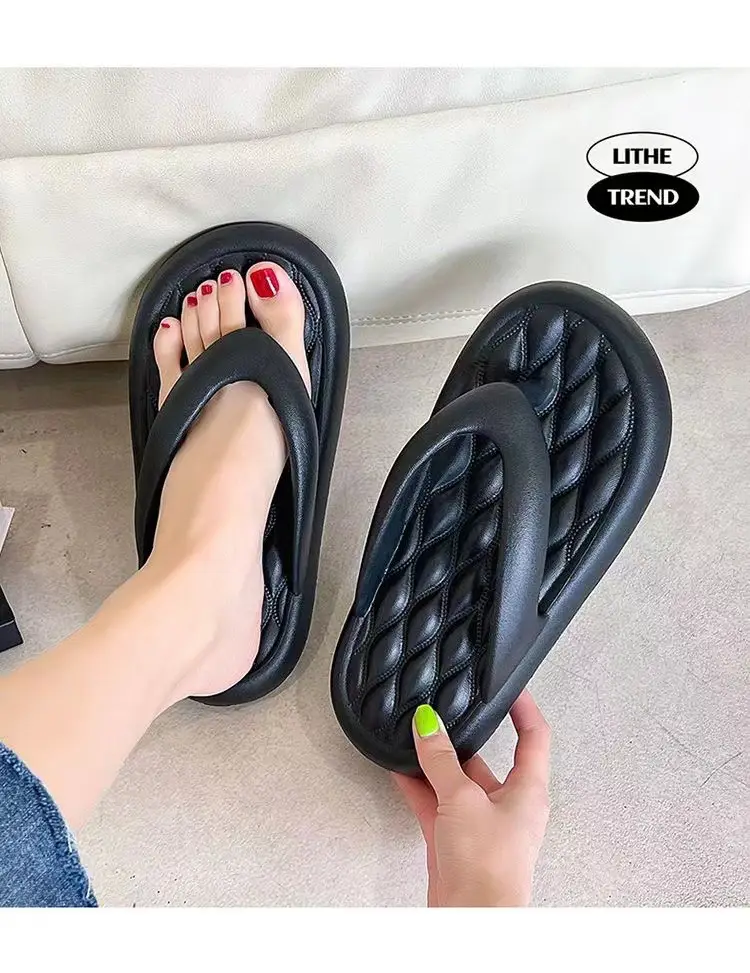 Men PVC Flip Flops Black Soft Comfort Outdoor — feature 2
