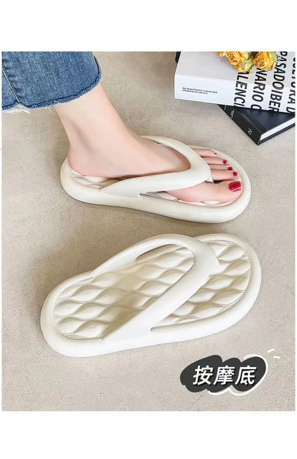 Men PVC Flip Flops Black Soft Comfort Outdoor — feature 3