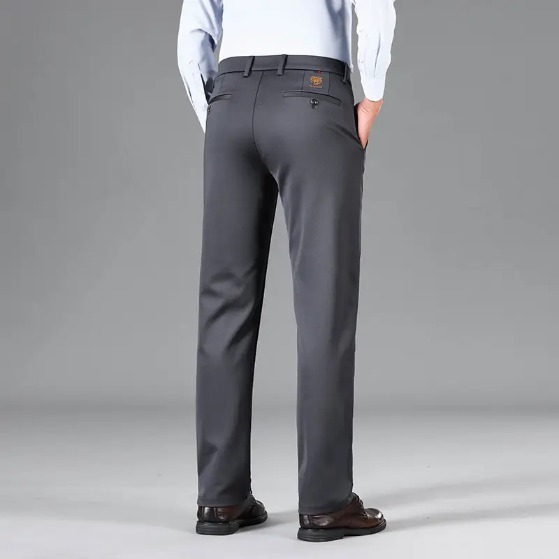 Men's Grey Straight Cut Trousers Casual Summer - Image 5