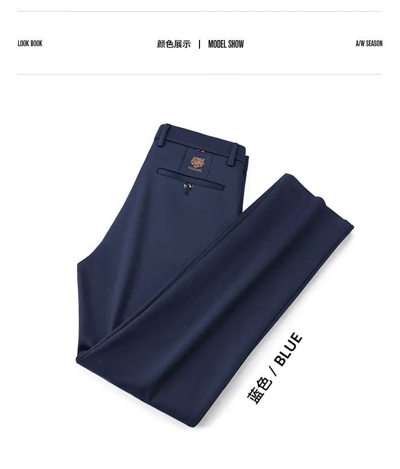 Men's Grey Straight Cut Trousers Casual Summer — feature 25