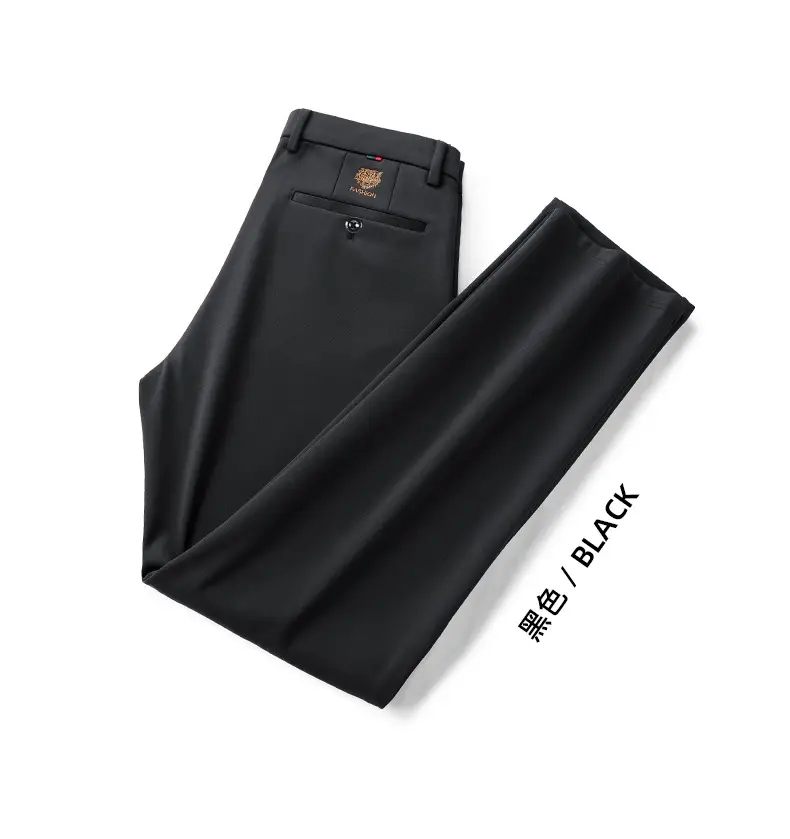Men's Grey Straight Cut Trousers Casual Summer — feature 26