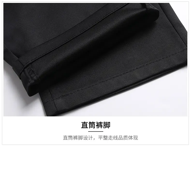 Men's Grey Straight Cut Trousers Casual Summer — feature 31