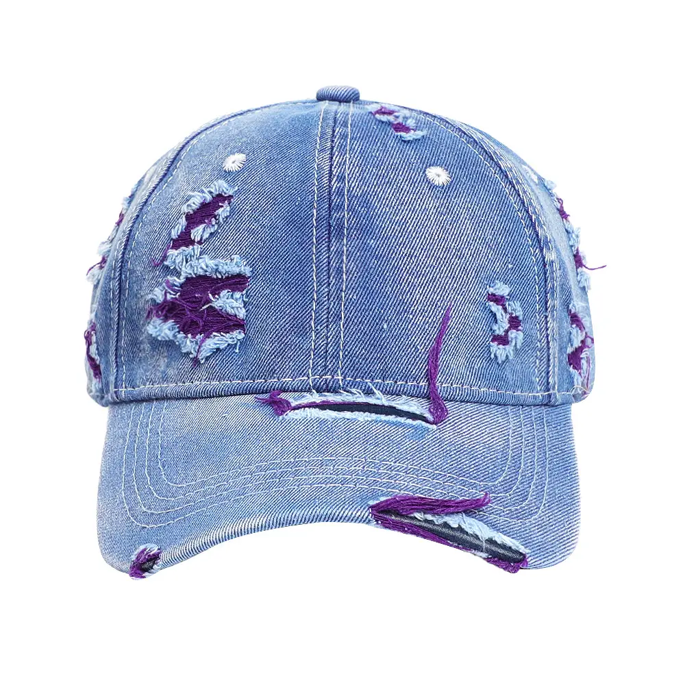 Vintage Ripped Denim Cap for Men Women Hip Hop Sun Hat - Image 10