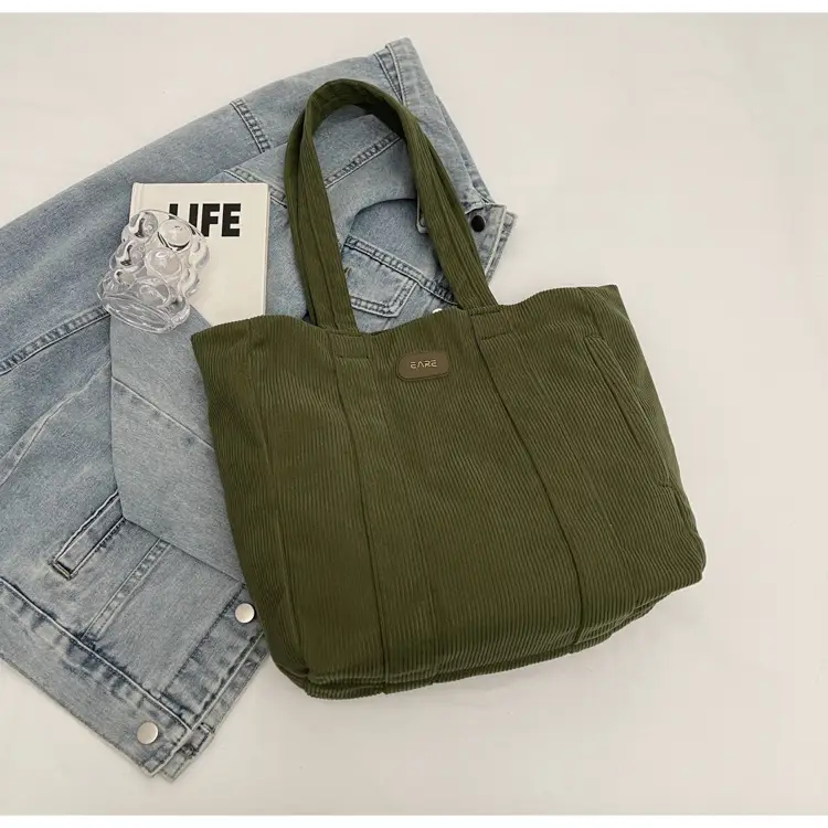 Women's Large Capacity Canvas Tote Bag Black — feature 39