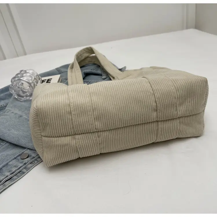 Women's Large Capacity Canvas Tote Bag Black — feature 47